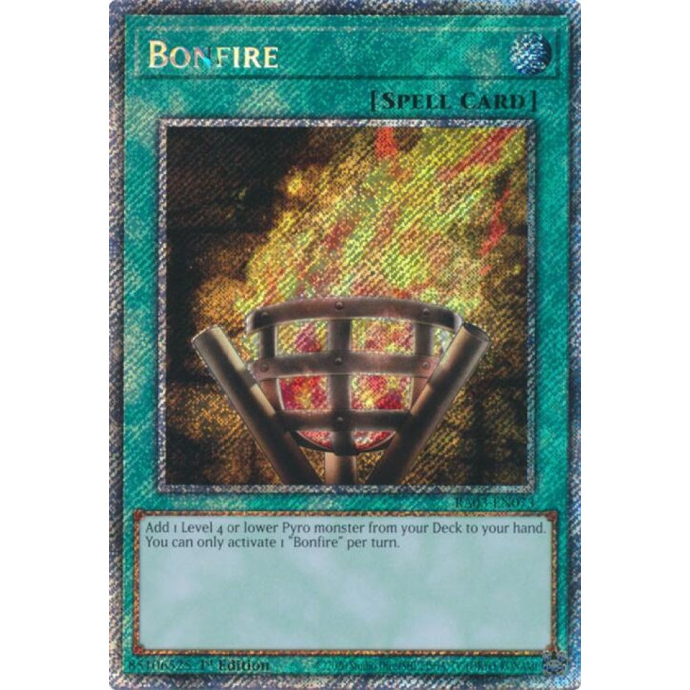 Bonfire (Platinum Secret Rare) RA03-EN073 Platinum Rare Yu-Gi-Oh Quarter Century Bonanza