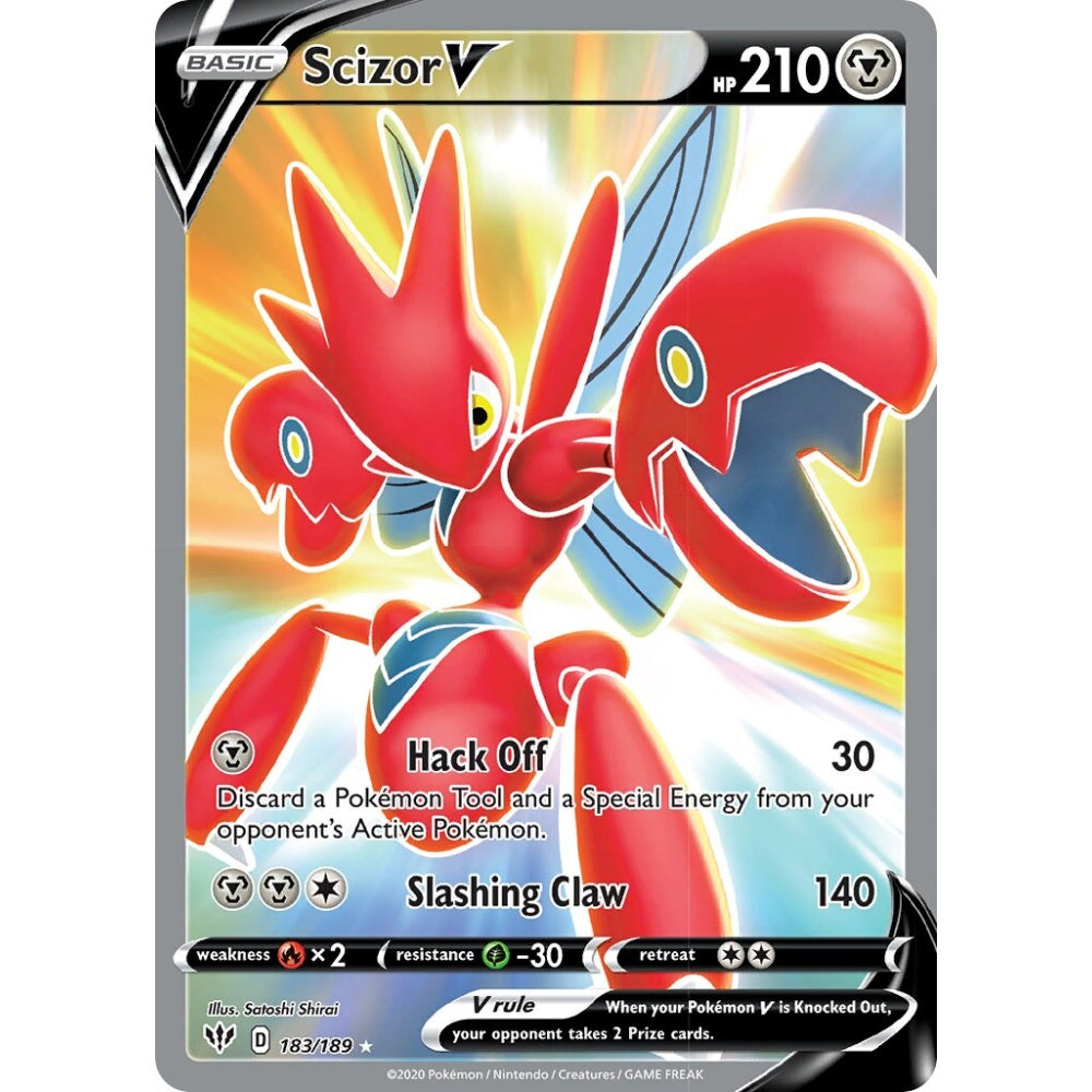 Scizor V Rare Ultra 183/189 Pokemon Card Game Darkness Ablaze