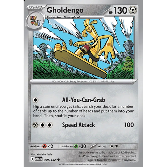 Gholdengo Uncommon 099/132 Pokemon Card Game Mega Evolution