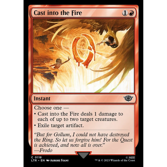 Cast into the Fire, common, 118, Magic the Gathering, The Lord of the Rings: Tales of Middle-earth