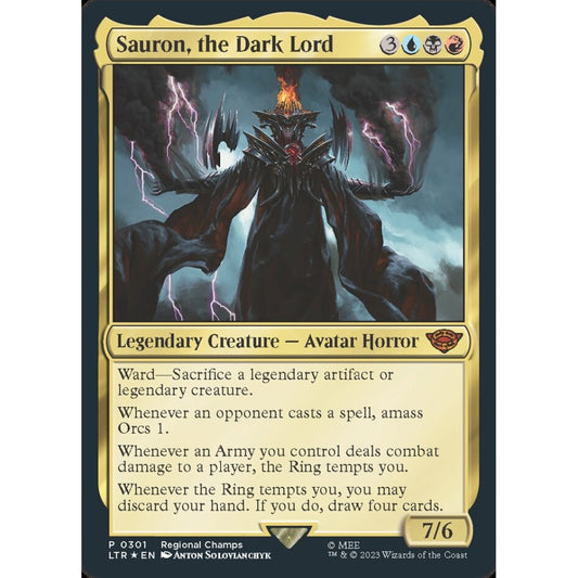 Sauron, the Dark Lord, mythic, 301, Magic the Gathering, The Lord of the Rings: Tales of Middle-earth