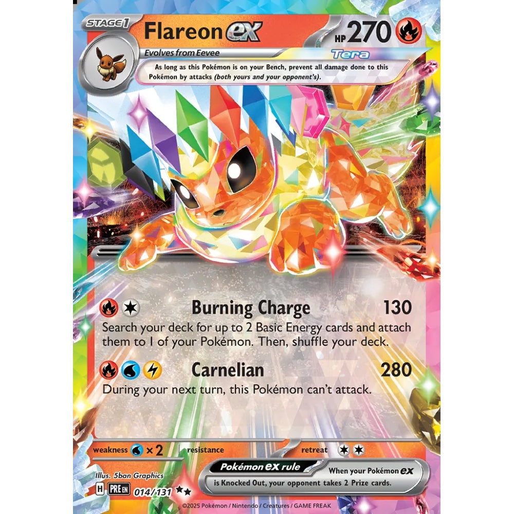 Flareon ex Double Rare 014/131 Pokemon Card Game Prismatic Evolutions