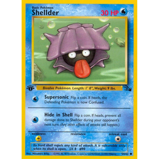 Shellder Common 54/62 Pokemon Card Game Fossil