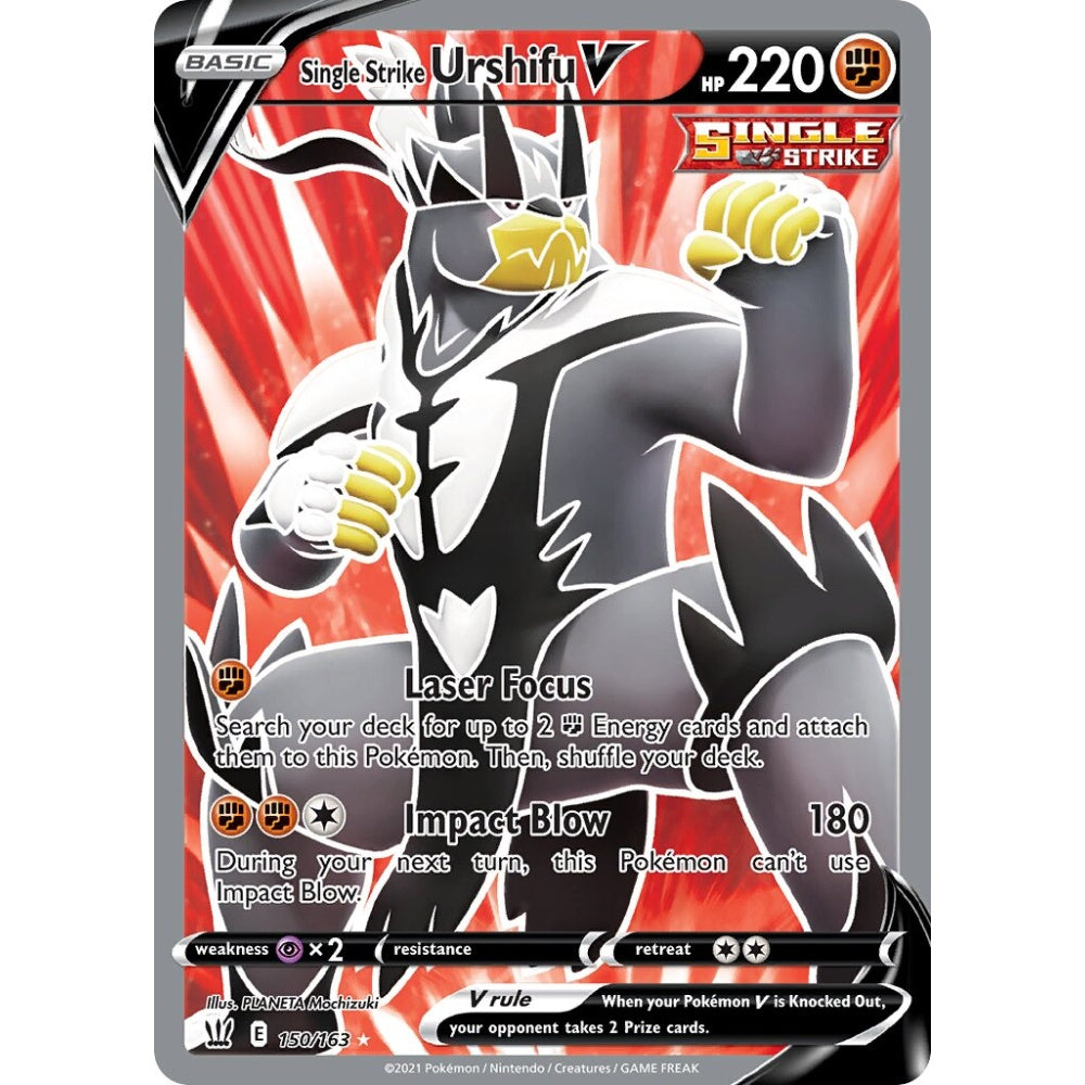 Single Strike Urshifu V Rare Ultra 150/163 Pokemon Card Game Battle Styles