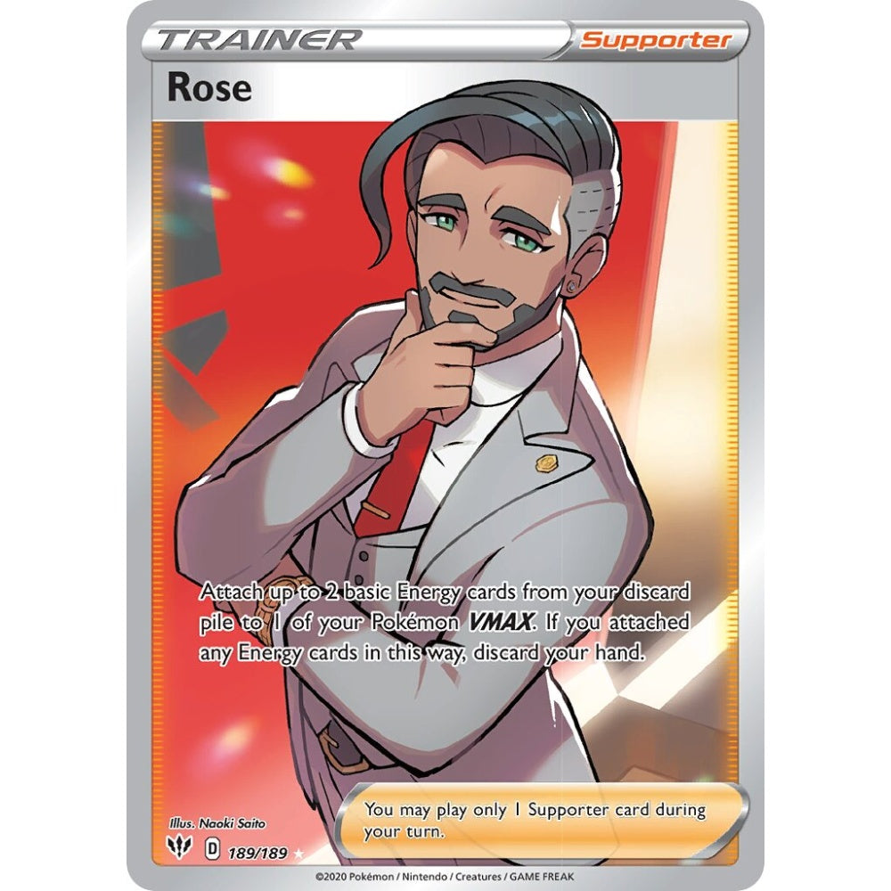 Rose Rare Ultra 189/189 Pokemon Card Game Darkness Ablaze