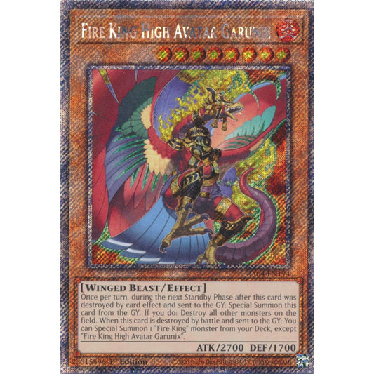 Fire King High Avatar Garunix RA04-EN194 QCR Quarter Century Secret Rare Yu-Gi-Oh Quarter Century Stampede in Art