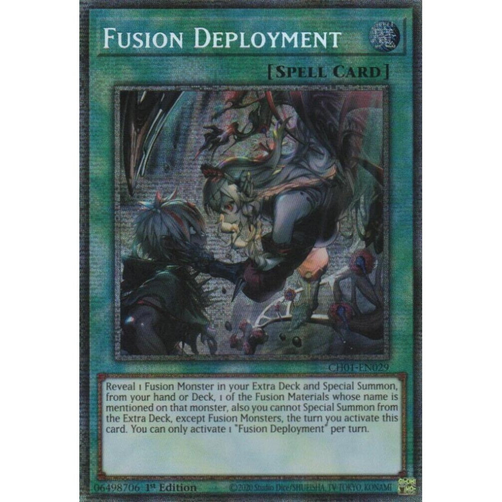 Fusion Deployment (Starlight Rare) CH01-EN029 Starlight Rare Yu-Gi-Oh THE CHRONICLES DECK: The Fallen & The Virtuous (All-Foil Edition)