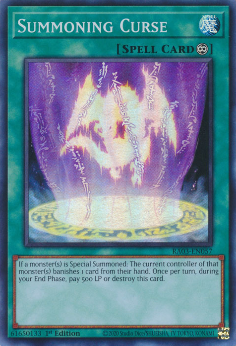 Summoning Curse RA03-EN057 QCR Quarter Century Secret Rare Yu-Gi-Oh Quarter Century Bonanza in Art