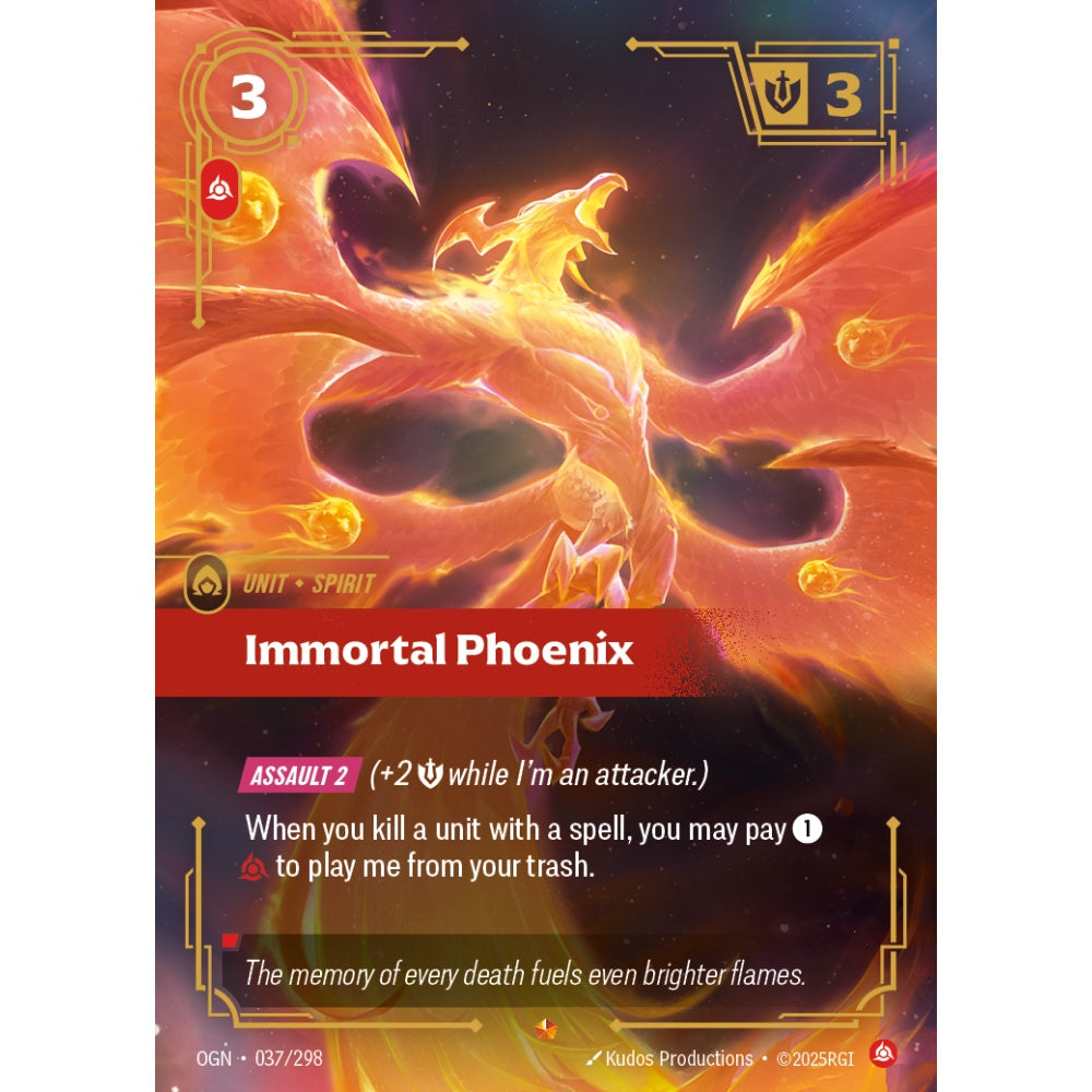 Immortal Phoenix OGN-037/298 Riftbound Card Game Origins Epic