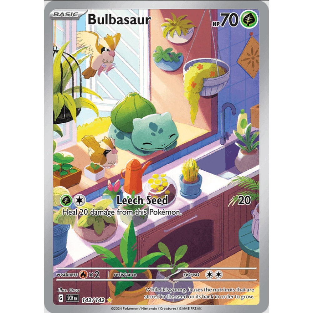 Bulbasaur, 143/142, Art Rare, Pokemon, Stellar Crown