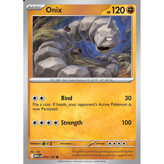 Onix Common 070/132 Pokemon Card Game Mega Evolution
