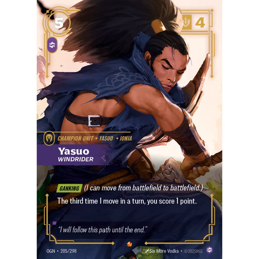 Yasuo, Windrider OGN-205/298 Riftbound Card Game Origins Epic