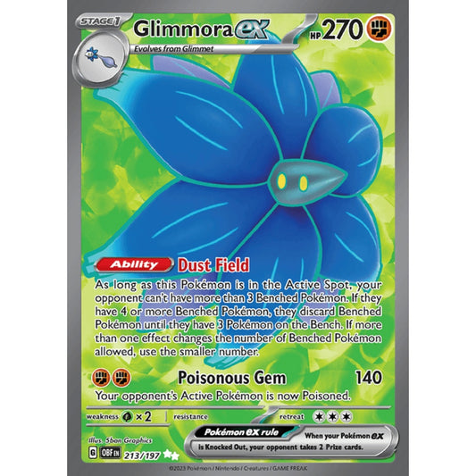 Glimmora ex Full Art 213/197 Pokemon Card Game Obsidian Flames