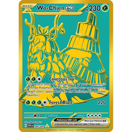 Wo-Chien ex Hyper Rare 240/091 Pokemon Card Game Paldean Fates