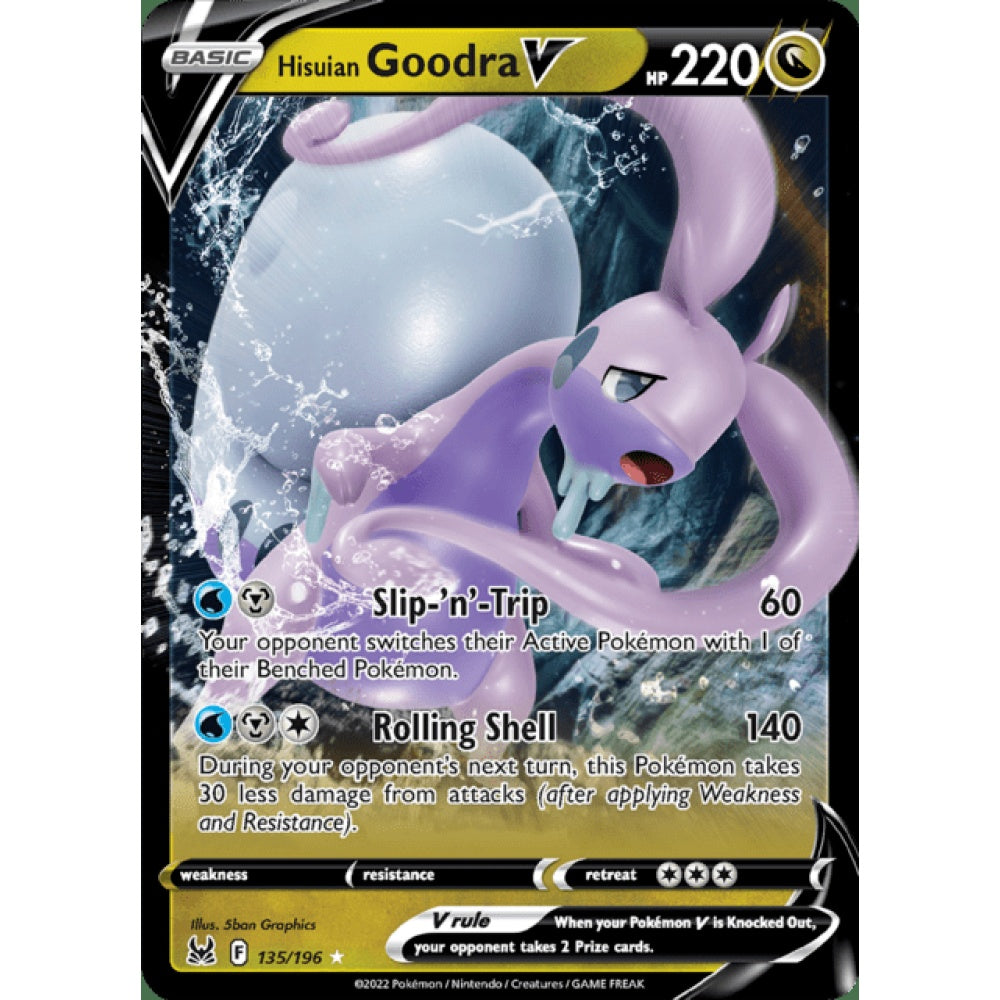 Hisuian Goodra V Double Rare 135/196 Pokemon Card Game Lost Origins