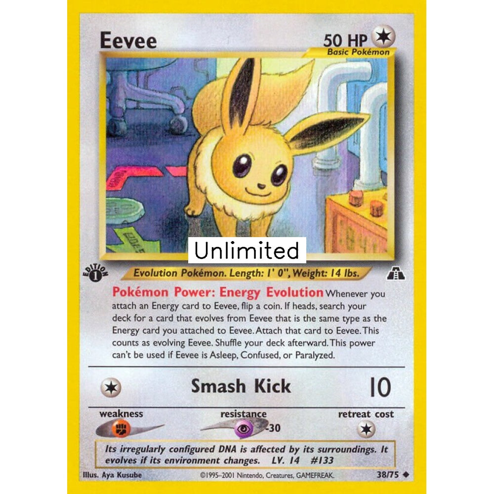 Eevee Uncommon 38/75 Pokemon Card Game Neo Discovery