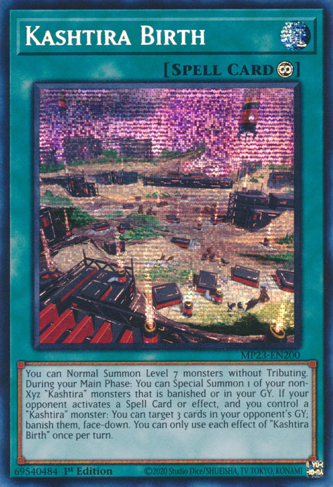 Kashtira Birth MP23-EN200 Prismatic Prismatic Secret Rare Yu-Gi-Oh 25th Anniversary Tin: Dueling Heroes Mega Pack in Art