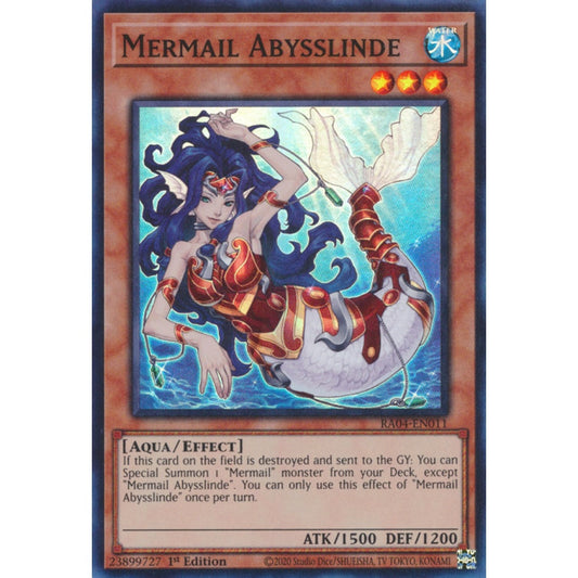 Mermail Abysslinde RA04-EN011 Ultra Ultra Rare Yu-Gi-Oh Quarter Century Stampede in Art