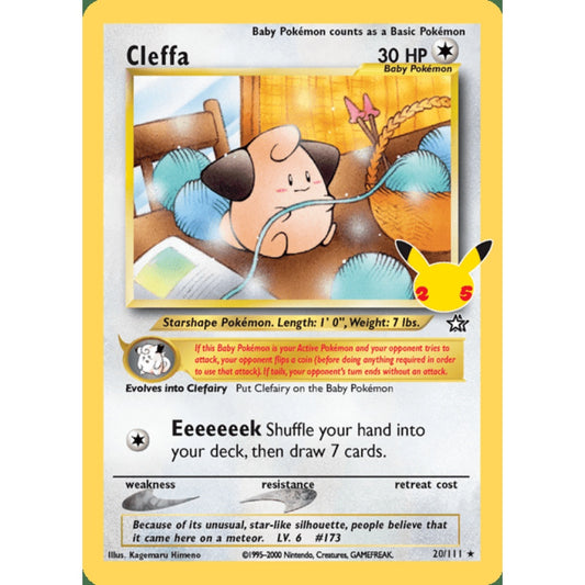 Cleffa Rare 20/111 Pokemon Card Game Celebrations