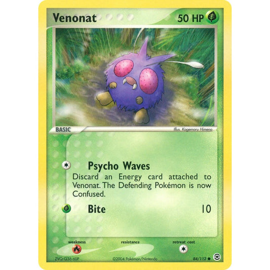 Venonat Common 84/112 Pokemon Card Game EX FireRed & LeafGreen