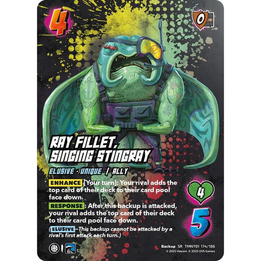 Ray Fillet, Singing Stingray 174/186 TMNT01 Universus Teenage Mutant Ninja Turtles Backup SR