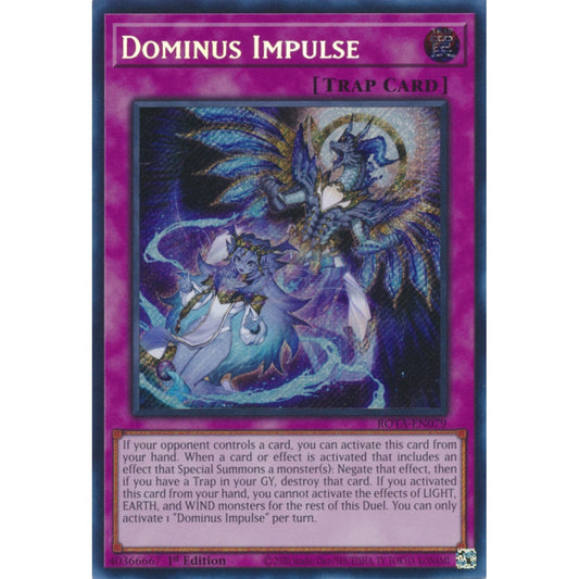 Dominus Impulse ROTA-EN079 Secret Secret Rare Yu-Gi-Oh Rage of the Abyss in Art
