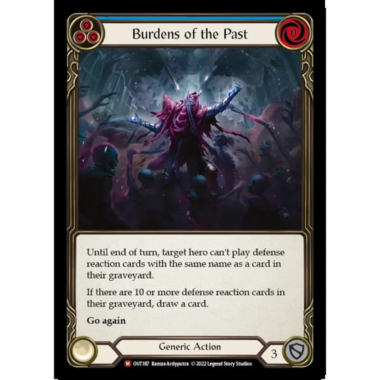 Burdens of the Past OUT187-RF Majestic Flesh & Blood Trading Card Game Outsiders in Rainbow Foil Art