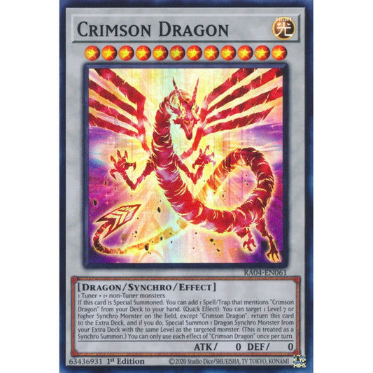 Crimson Dragon MP24-EN097 Prismatic Prismatic Secret Rare Yu-Gi-Oh 25th Anniversary Tin: Dueling Mirrors in Art