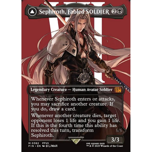 Sephiroth, Fabled SOLDIER // Sephiroth, One-Winged Angel mythic 382 Magic the Gathering Final Fantasy