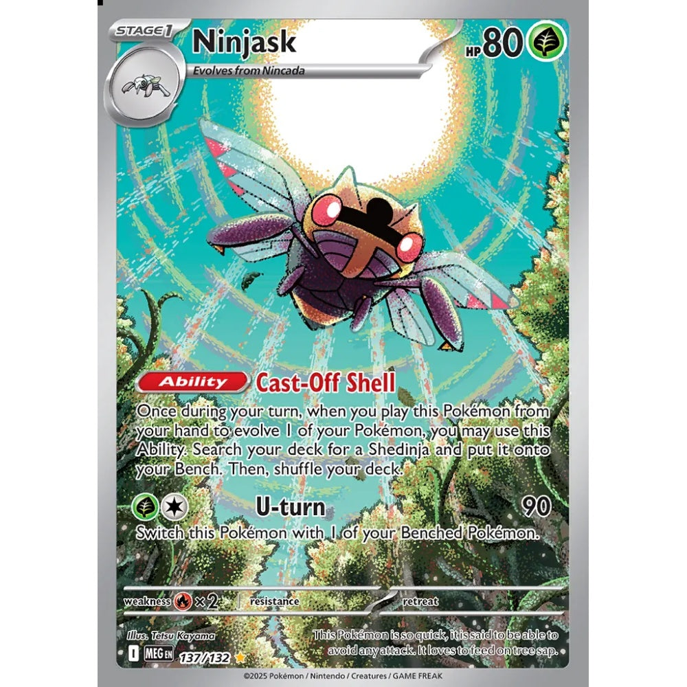 Ninjask Illustration Rare 137/132 Pokemon Card Game Mega Evolution
