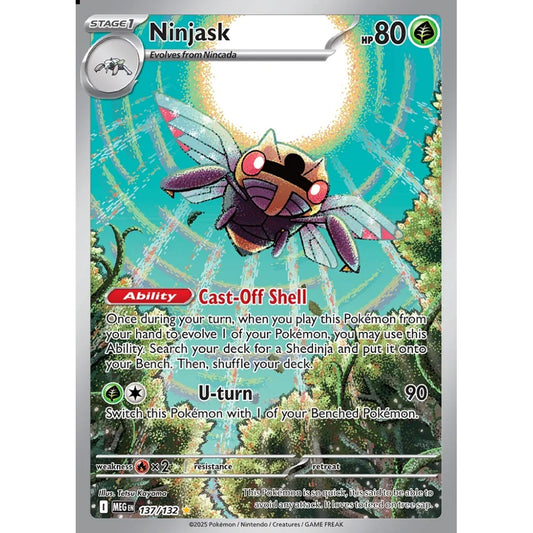 Ninjask Illustration Rare 137/132 Pokemon Card Game Mega Evolution