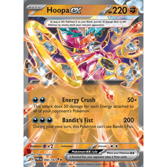 Hoopa ex Double Rare 098/182 Pokemon Card Game Paradox Rift