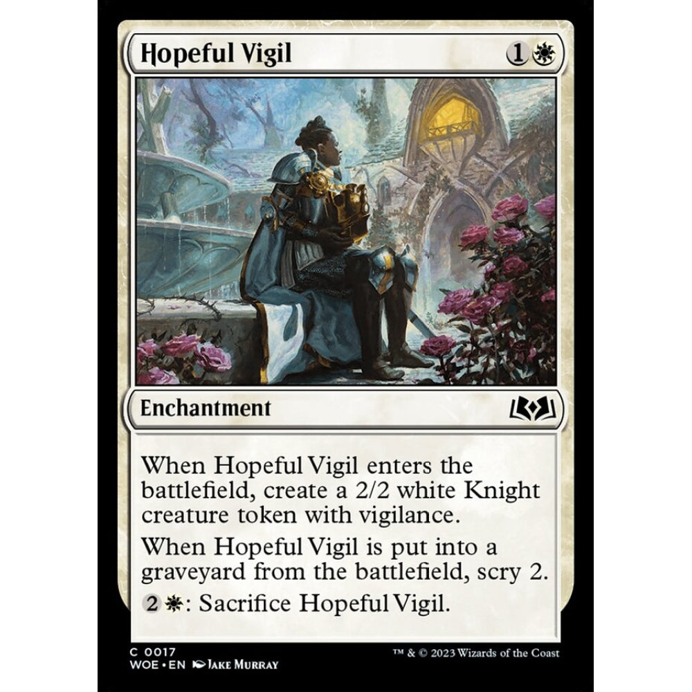 Hopeful Vigil, common, 17, Magic the Gathering, Wilds of Eldraine