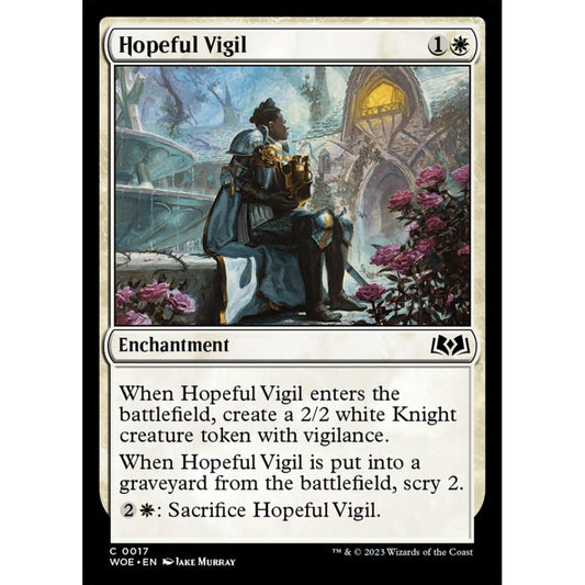 Hopeful Vigil, common, 17, Magic the Gathering, Wilds of Eldraine