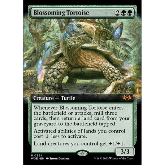 Blossoming Tortoise, mythic, 354, Magic the Gathering, Wilds of Eldraine