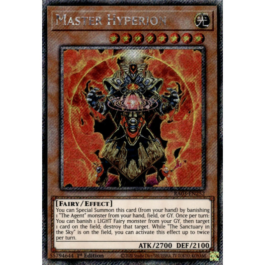 Master Hyperion RA03-EN252 QCR Quarter Century Secret Rare Yu-Gi-Oh Quarter Century Bonanza in Art
