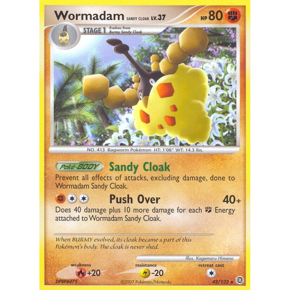 Wormadam Sandy Cloak Rare 42/132 Pokemon Card Game Secret Wonders