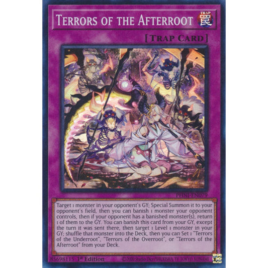 Terrors of the Afterroot PHNI-EN079 Super Super Rare Yu-Gi-Oh Phantom Nightmare in Art