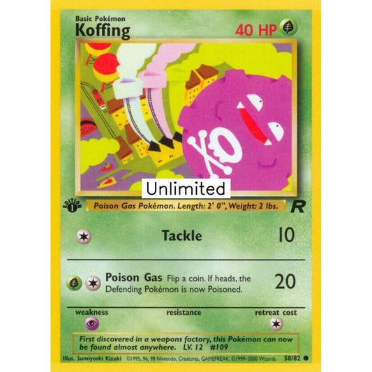 Koffing Common 58/82 Pokemon Card Game Team Rocket