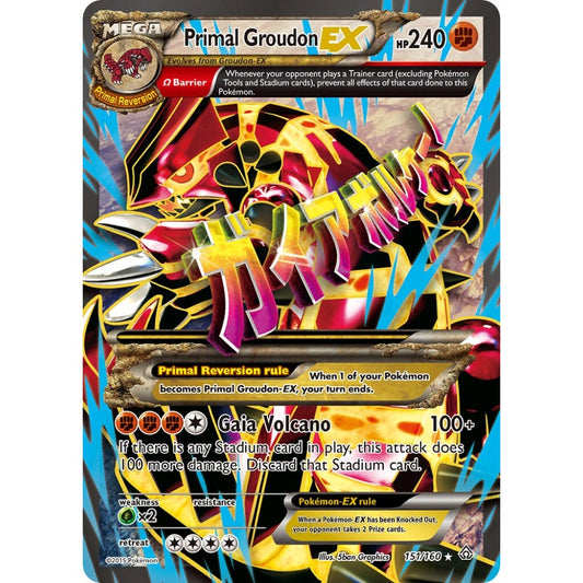 Primal Groudon-EX Rare Ultra 151/160 Pokemon Card Game Primal Clash