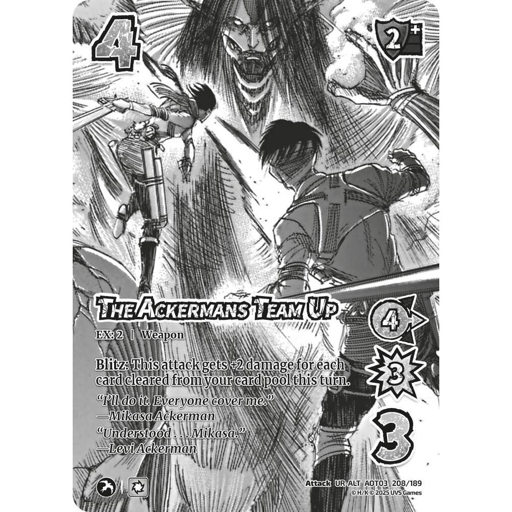 The Ackermans Team Up 208/189 AOT03 Universus Attack on Titan: Apocalypse Attack UR-ALT