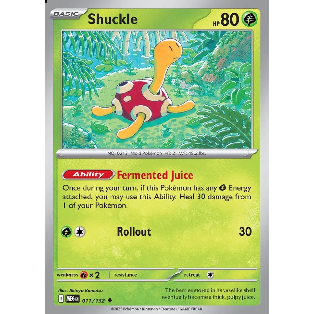Shuckle Uncommon 011/132 Pokemon Card Game Mega Evolution