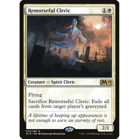 Remorseful Cleric rare 33 Magic the Gathering Core Set 2019