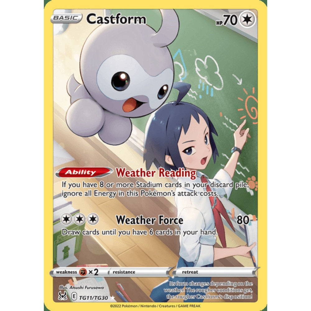 Castform Illustration Rare TG11/TG30 Pokemon Card Game Lost Origins