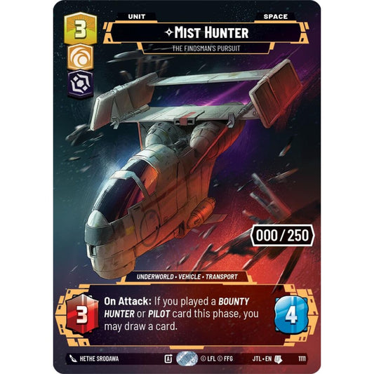 Mist Hunter, U, JTL 1111) Prestige Serialized, Star Wars Unlimited