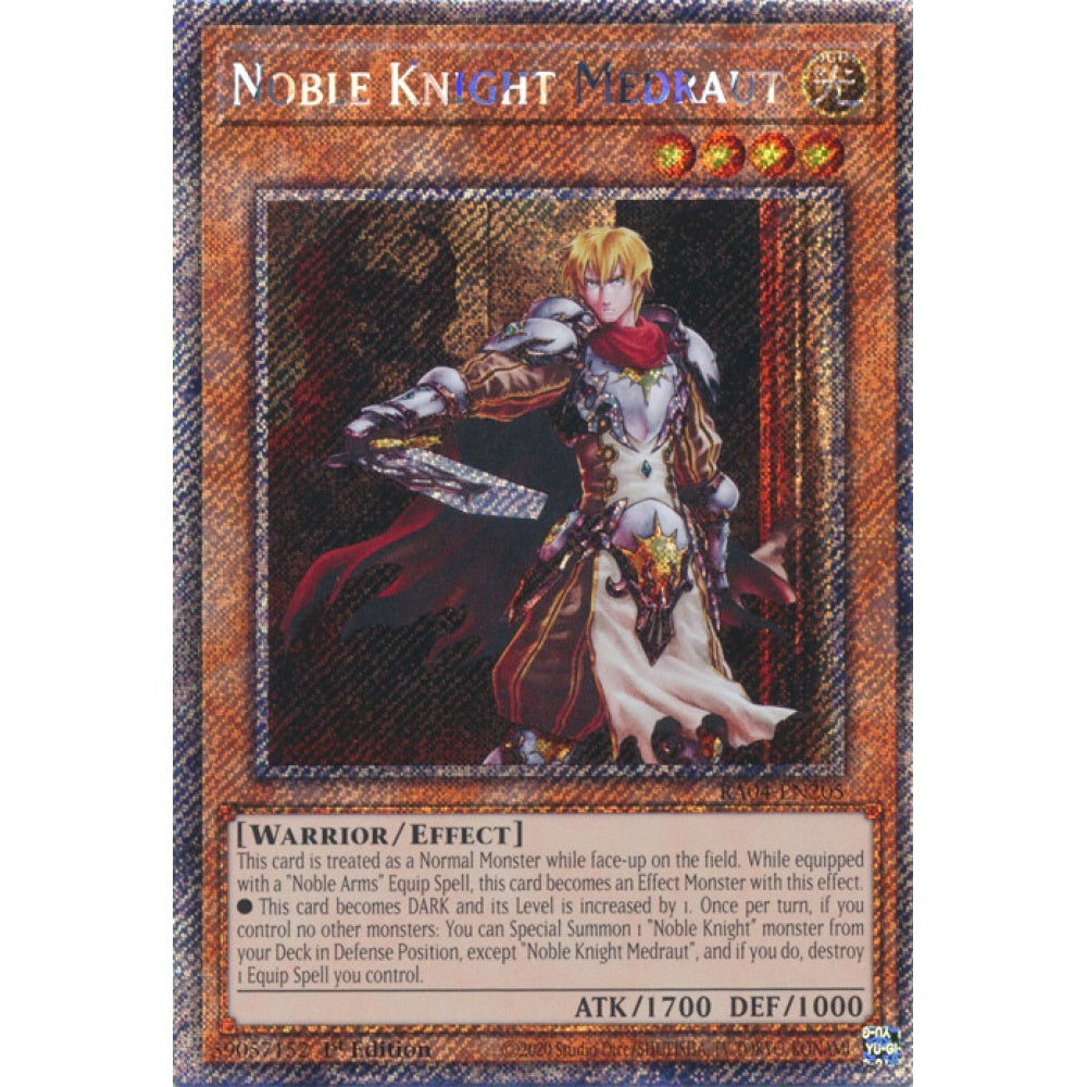 Noble Knight Medraut RA04-EN205 Platinum Platinum Secret Rare Yu-Gi-Oh Quarter Century Stampede in Art