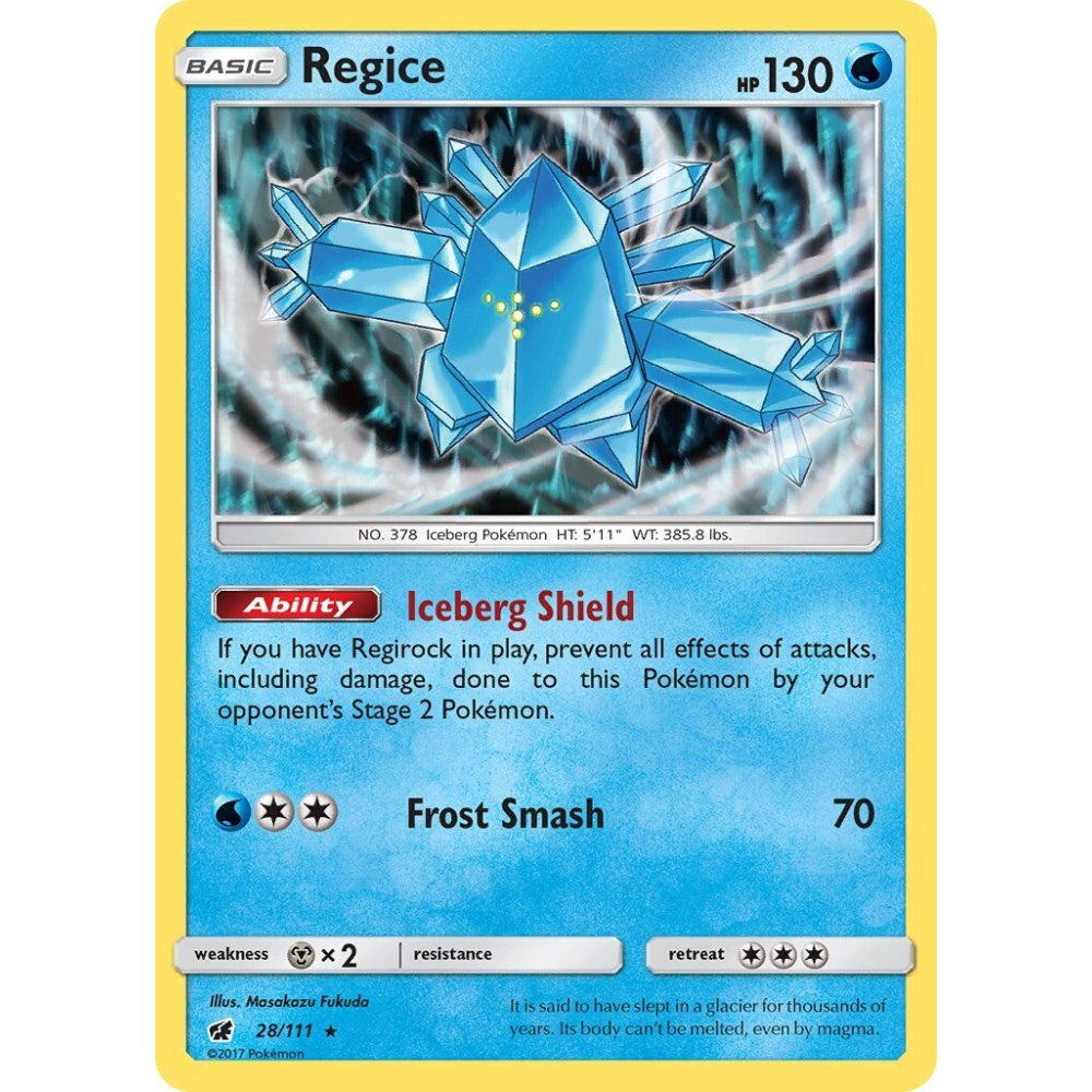 Regice Rare Holo 28/111 Pokemon Card Game Crimson Invasion