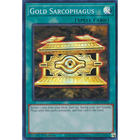 Gold Sarcophagus RA02-EN052 QCR Quarter Century Secret Rare Yu-Gi-Oh 25th Anniversary Rarity Collection II in Art