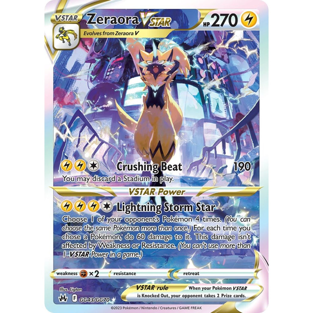 Zeraora VSTAR Holo Rare VSTAR GG43/GG70 Pokemon Card Game Crown Zenith