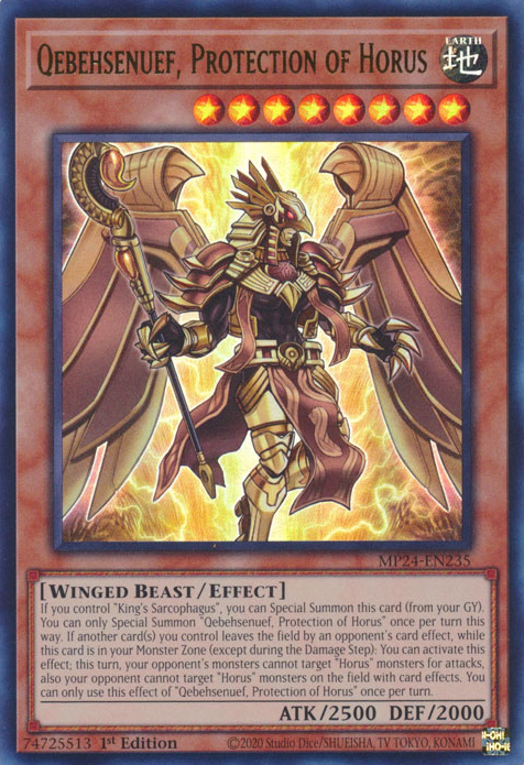 Qebehsenuef, Protection of Horus AGOV-EN014 Super Super Rare Yu-Gi-Oh Age of Overlord in Art